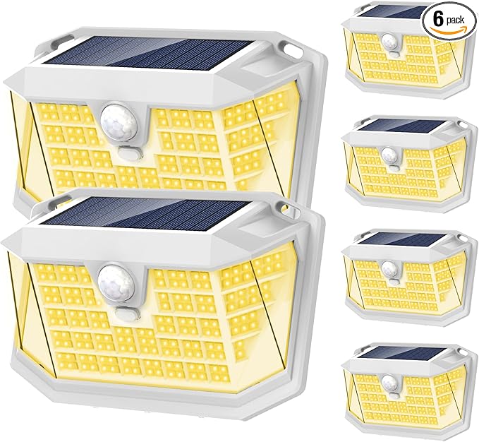 LANSOW Solar Motion Lights Outdoor 6 Pack, 188